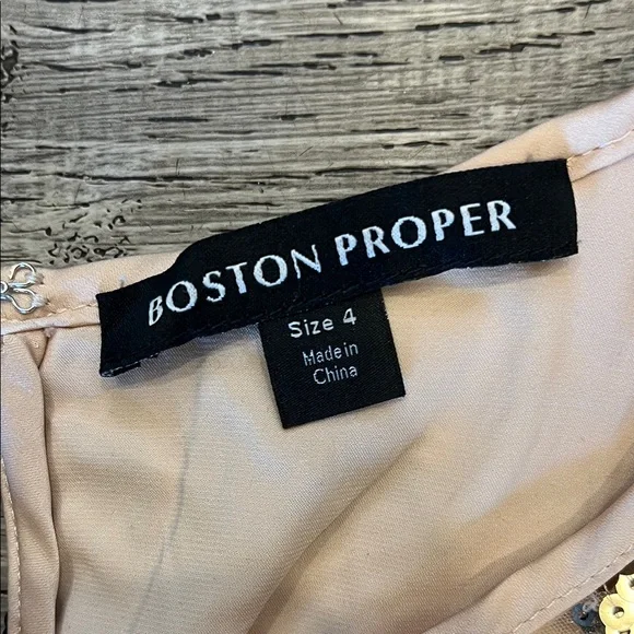 Boston Proper Gold and Brown Floral Mini Dress - Picture 4 of 9